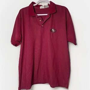 VTG 49ers Polo Shirt The Edge Men's L Pique Red NFL San Francisco Classic 90's